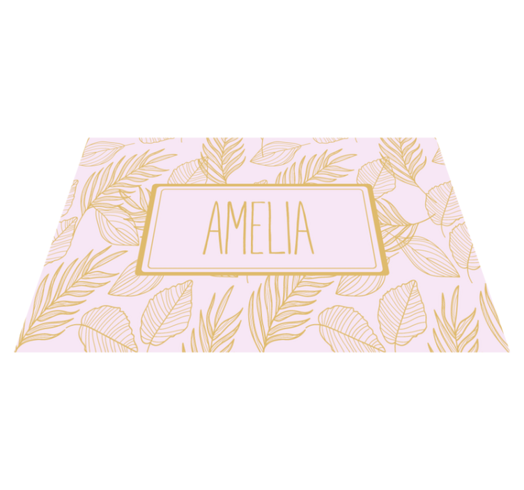 Personalized leaf pattern pogrinjek z imenom - TenStickers