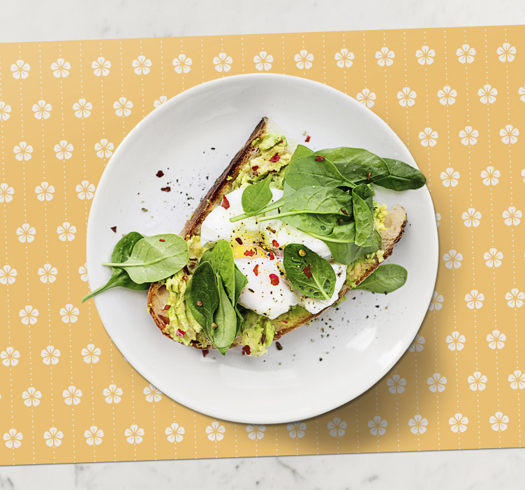 Beli cvetovi rumeno cvetni placemati - TenStickers