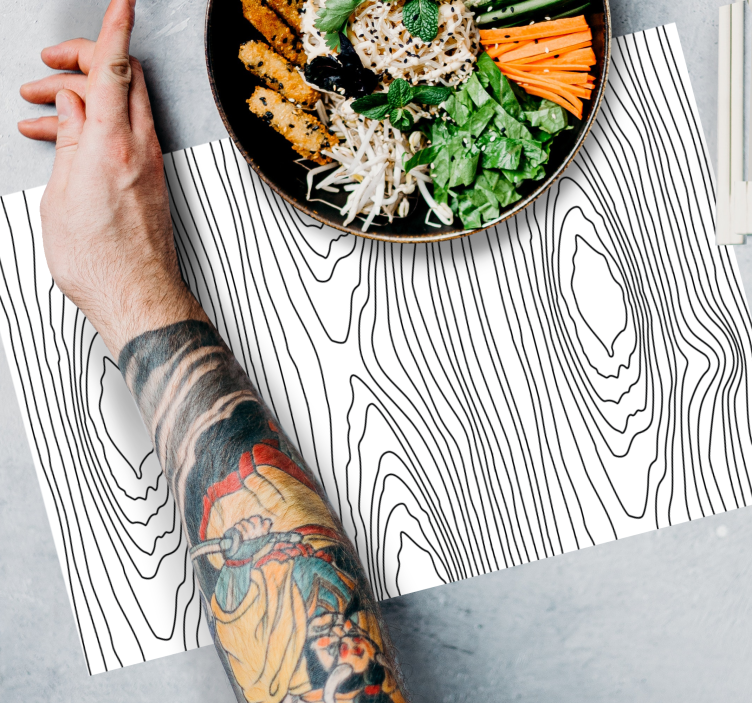 črno-bele drevesne teksture izvirni pogrinjki - TenStickers