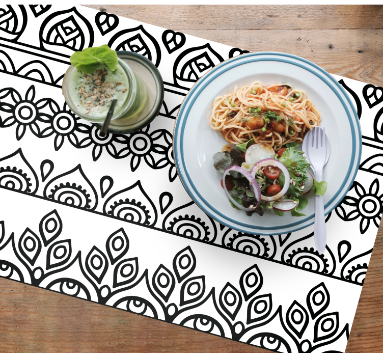 črno-bele mandale elegantni pogrinjki - TenStickers