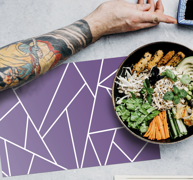 Geometrijski vijolični vzorec teksturna pogrinjek - TenStickers