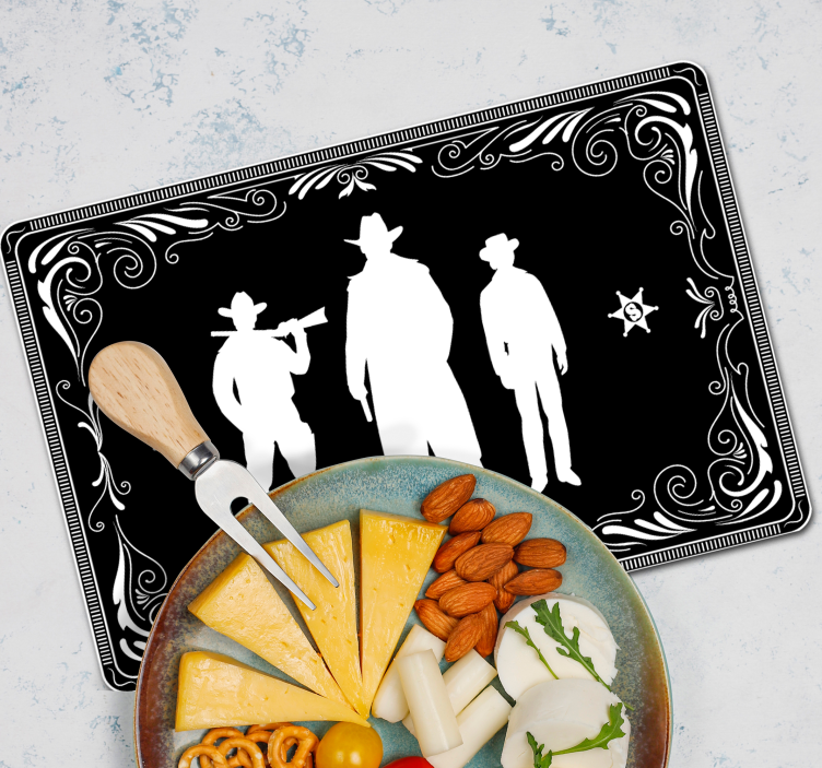 Kavboji in konji vzorčijo črne platišča - TenStickers