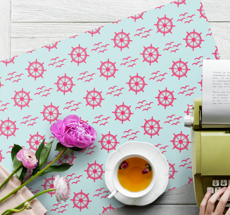 Navtično krmilo na pogrinjalih s vzorcem chevron - TenStickers