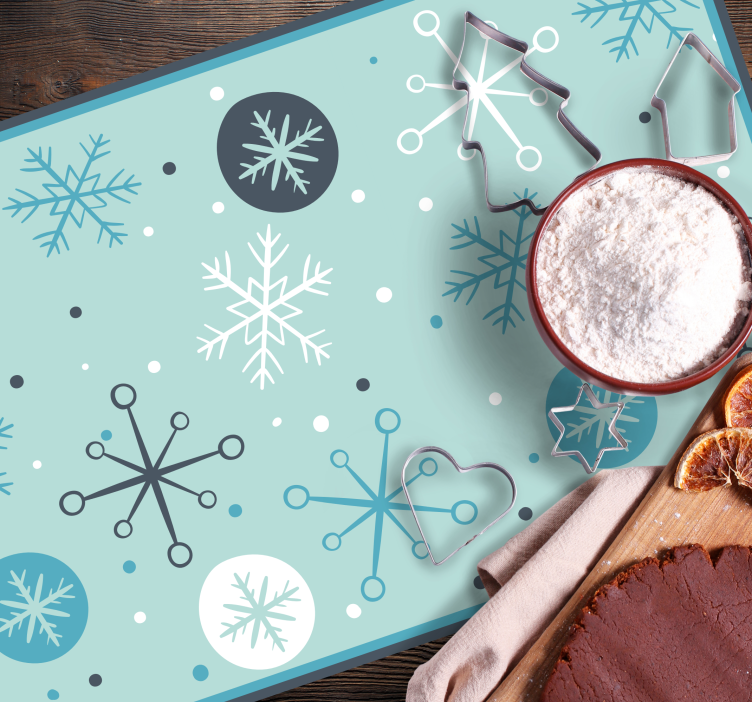 Modre in bele snežinke božične pogrinjke - TenStickers