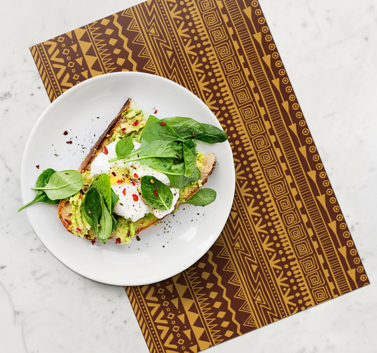 Originalni pogrinjeki iz rjavega etničnega vzorca - TenStickers