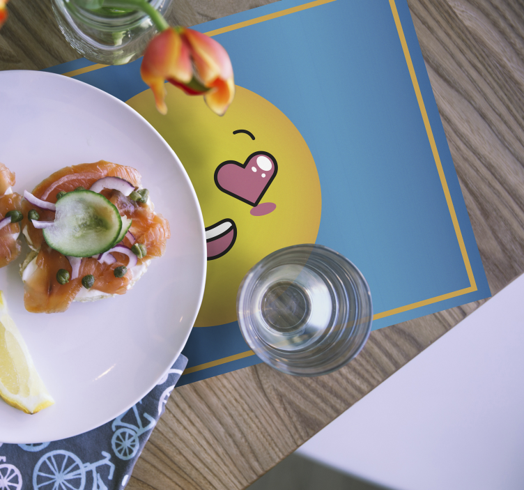 Srce oči emoji otroci pogrinjki - TenStickers