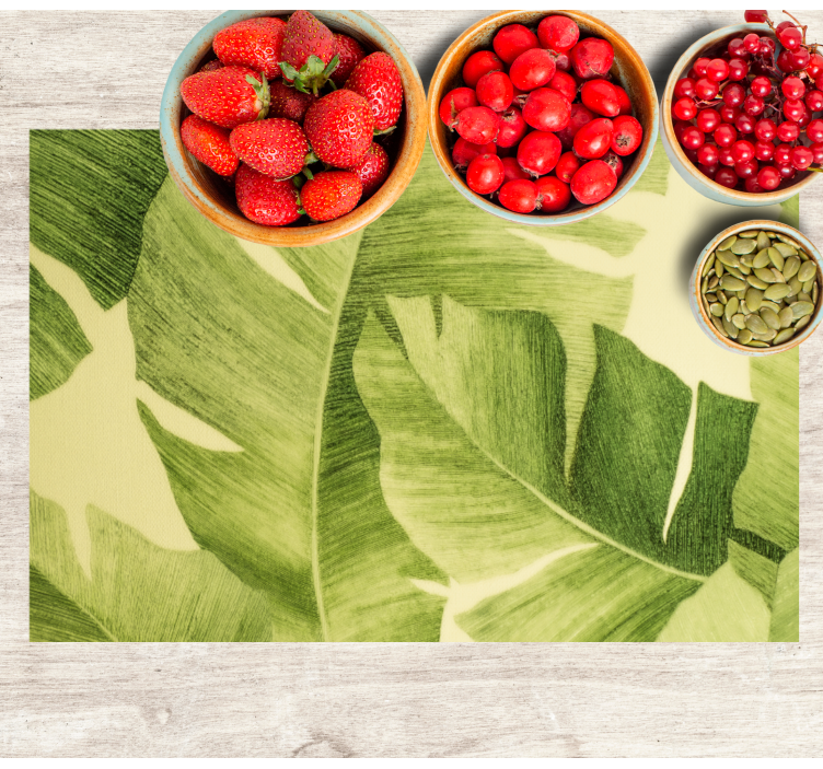 Pobarvani zeleni listi elegantni pogrinjki - TenStickers