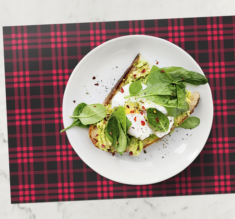 Rdeči tartanski božični pogrinjki - TenStickers