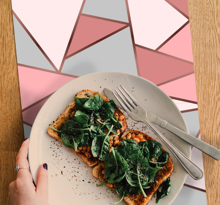 Rožnati vzorec in zlate črte originalni pogrinjki - TenStickers