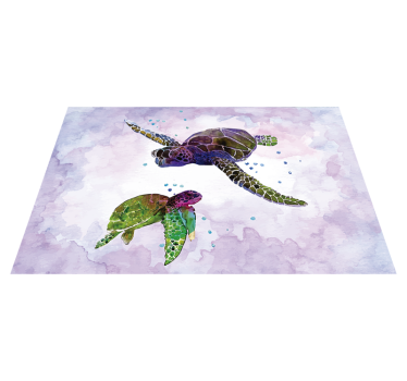 Colorful turtle illustration izvirna jedilna podloga - TenStickers