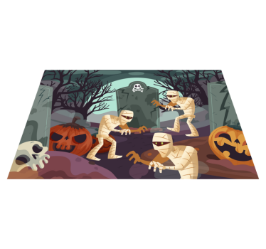 Mummies emerging graveyard pogrinjek - TenStickers