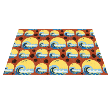 Stylized waves pattern moderno preprogo - TenStickers