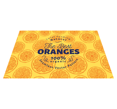 Oranžna ročna risba vzorec citrusa namizna preproga - TenStickers