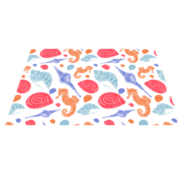 Seashells and seahorses izvirna jedilna podloga - TenStickers