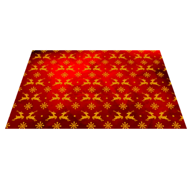 Red reindeer pattern božična pogrinjek - TenStickers