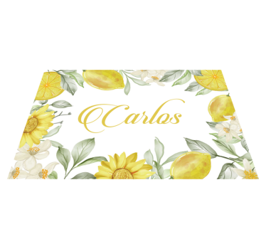 Lemon floral arrangement osebni pogrinjek - TenStickers