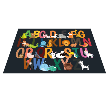 živalska abeceda angleška otroška namizna preproga - TenStickers