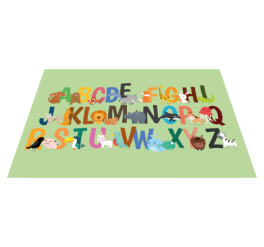 Otroška abeceda de otroška namizna preproga - TenStickers
