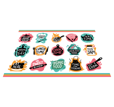 Kuhanje hrana kuhinja značka logotipi doma vinil pogrinjek - TenStickers