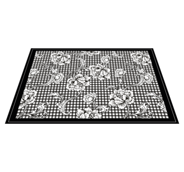 Black floral pattern elegantna pogrinjek - TenStickers