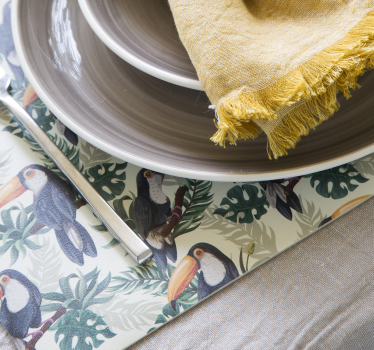 Tropical toucan pattern izvirna jedilna podloga - TenStickers