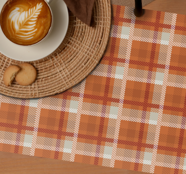 Checkered orange pattern elegantna pogrinjek - TenStickers