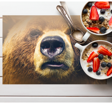 Bear face close-up izvirna jedilna podloga - TenStickers