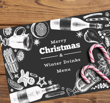 Božični meni restavracija vinil placemats - TenStickers