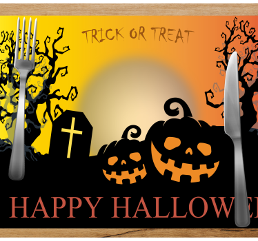 Bučno pokopališče halloween namizne podstavki - TenStickers