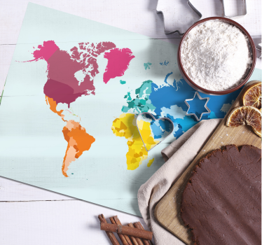 Colorful world map izvirna jedilna podloga - TenStickers