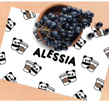 Cute panda characters otroški pogrinjek za mizo - TenStickers