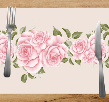 Elegantni namizni pogrinjki z vzorcem vintage roza vrtnice - TenStickers