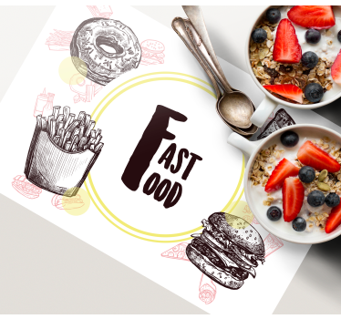 Fast food illustrations izvirna jedilna podloga - TenStickers