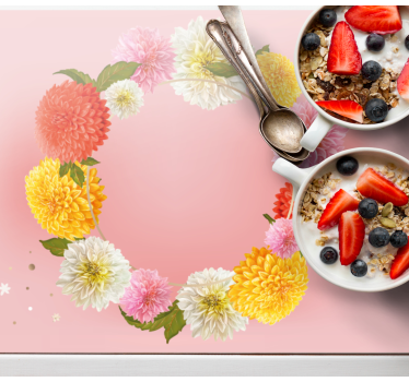 Floral circle accent izvirna jedilna podloga - TenStickers