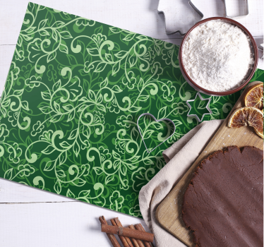 Floral green pattern teksturna pogrinjek - TenStickers