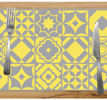 Geometric motif tiles teksturni pogrinjek - TenStickers