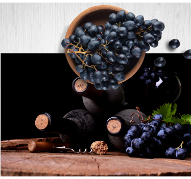Grapes and wine bottles izvirna jedilna podloga - TenStickers