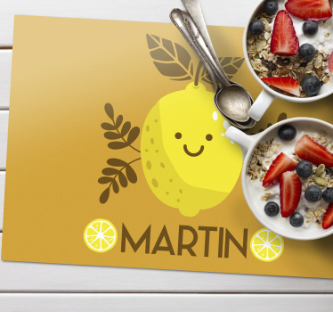 Happy lemon illustration otroški pogrinjek za mizo - TenStickers