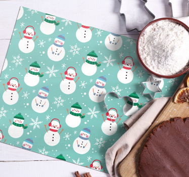Joyful snowman pattern božični pogrinjek - TenStickers