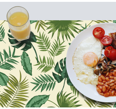 Leafy tropical pattern teksturna pogrinjek - TenStickers