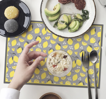 Lemon pattern table setting izvirna jedilna podloga - TenStickers