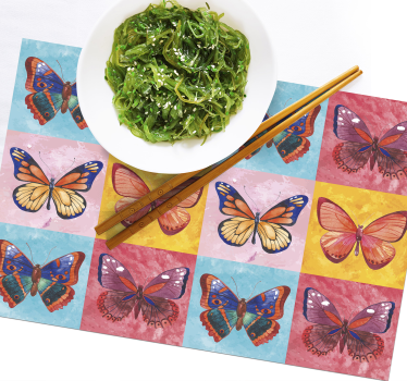 Lively butterfly emblem izvirna jedilna podloga - TenStickers