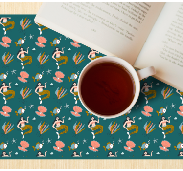 Mermaid seashell pattern otroški pogrinjek za mizo - TenStickers