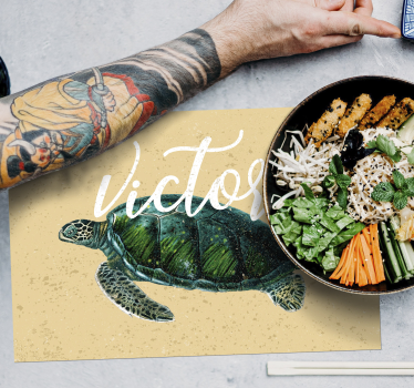 Morska želva z imenom turtle vinil placemats - TenStickers