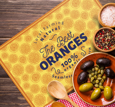 Orange slice pattern izvirna jedilna podloga - TenStickers