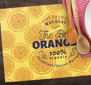 Oranžna ročna risba vzorec citrusa namizna preproga - TenStickers