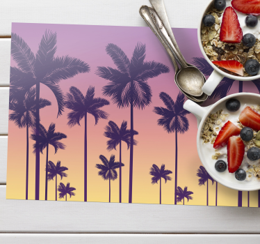 Palm tree sunset izvirna jedilna podloga - TenStickers