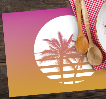 Palm tree twilight izvirna jedilna podloga - TenStickers