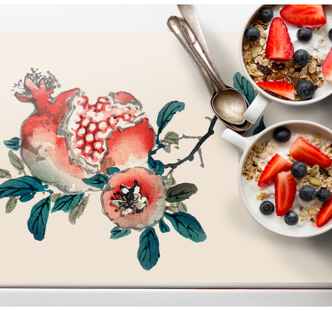 Pomegranate floral design izvirna jedilna podloga - TenStickers