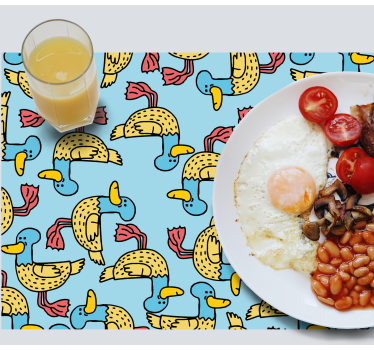 Quirky duck pattern izvirna jedilna podloga - TenStickers